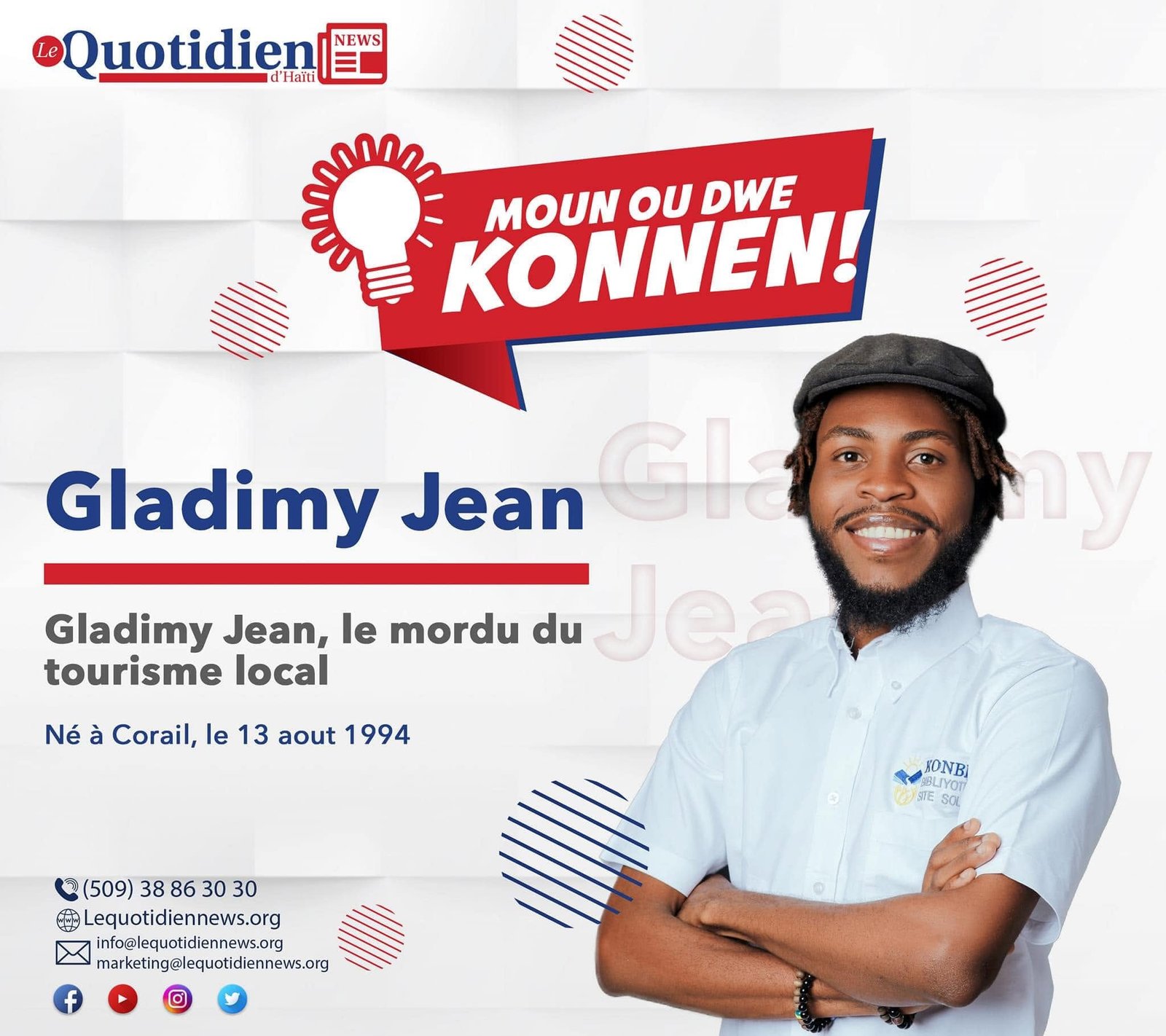 Gladimy Jean, le mordu du tourisme local